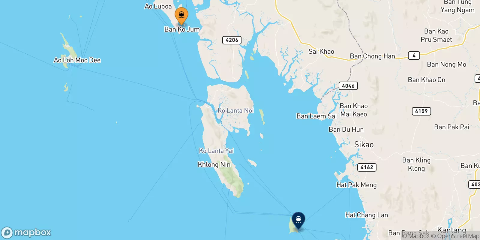 Ferry de Koh Jum pour Koh Ngai