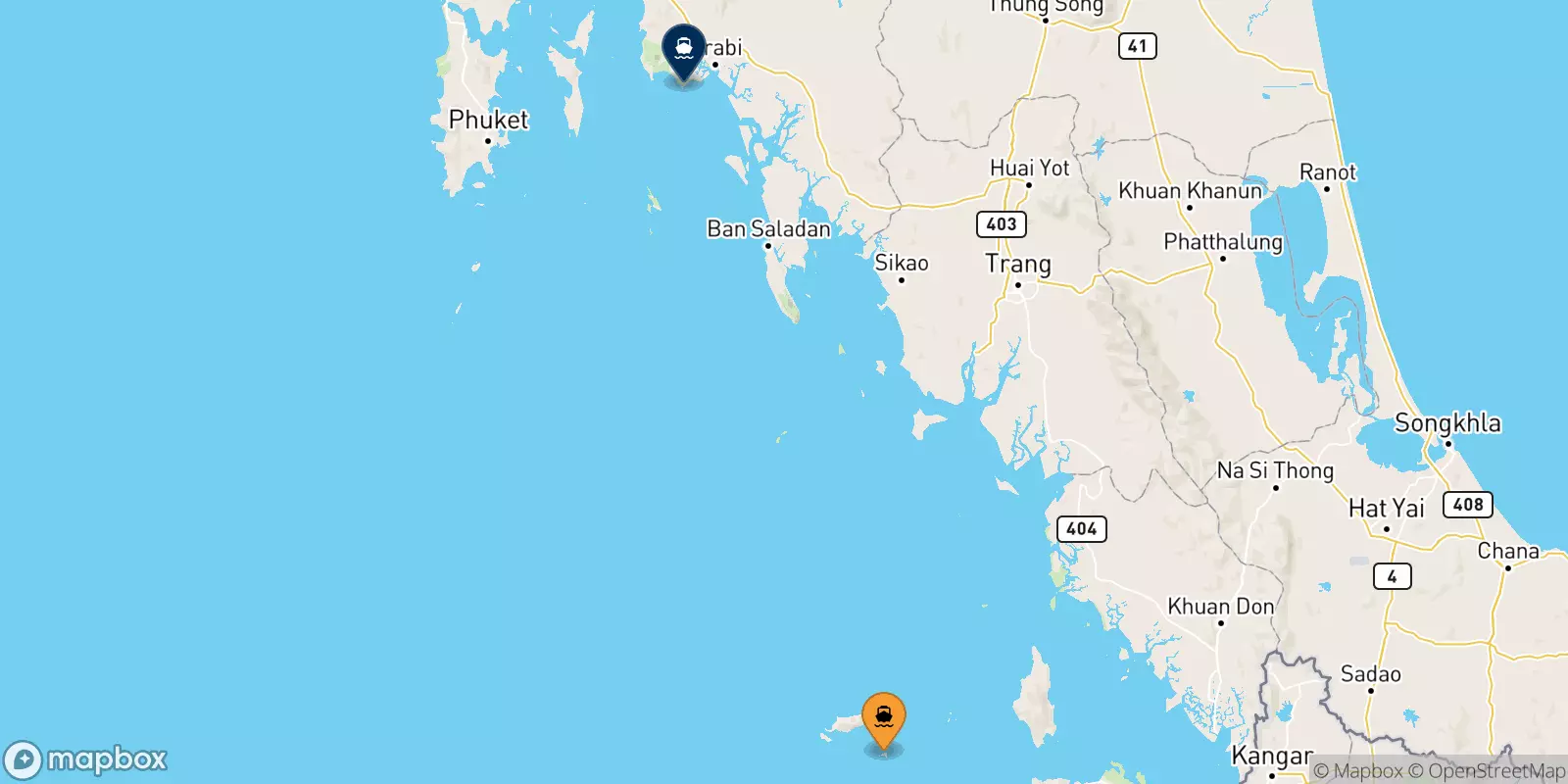 Ferry de Koh Lipe (Bundhaya Pier) pour East Railay Bay Beach Floating Pier