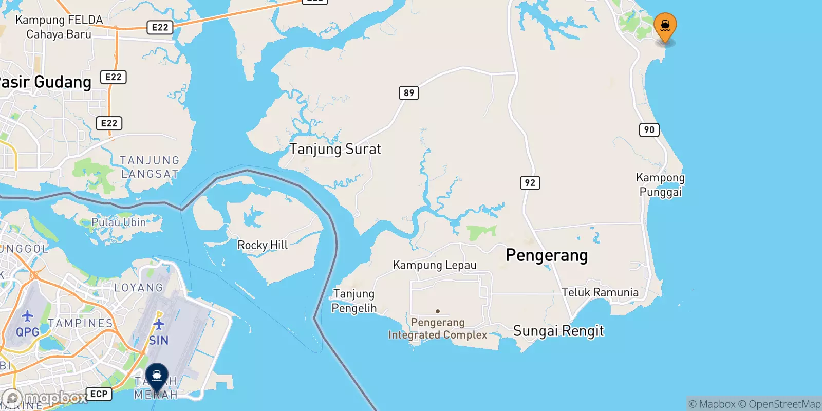Ferry dal Malaisie pour Tanah Merah