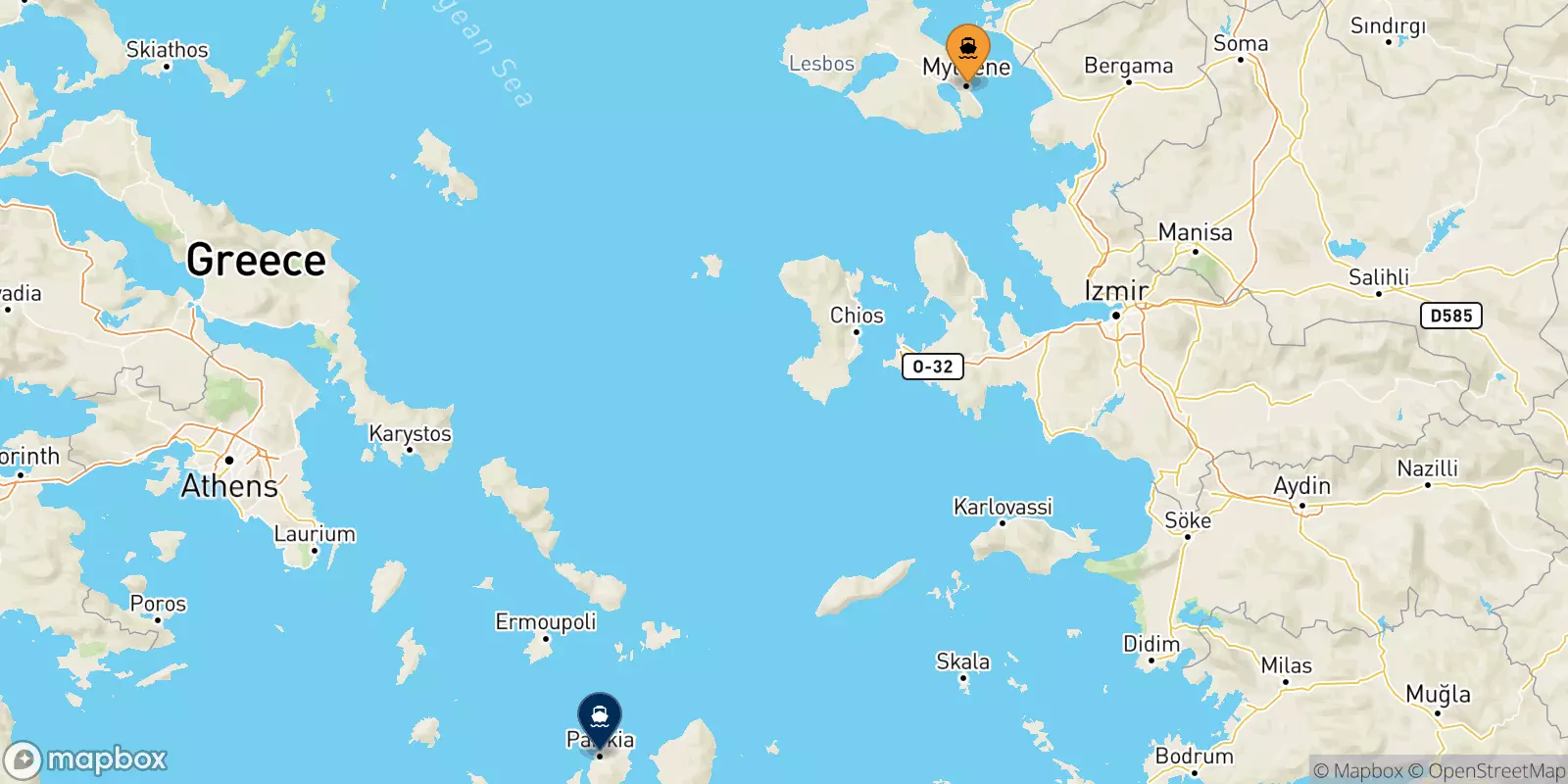 Ferry de Mytilène (Lesvos) pour Paros